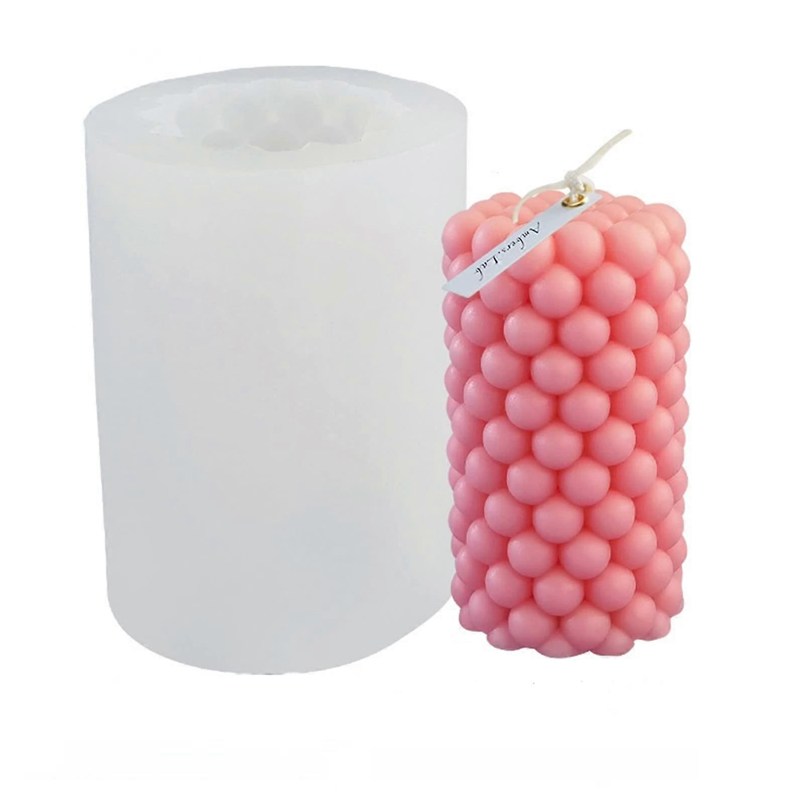 Long Bubble Pillar Silicone Candle Mold for DIY Wax, Soap, Fondant, Chocolate, and Epoxy Resin Casting, 3D Design