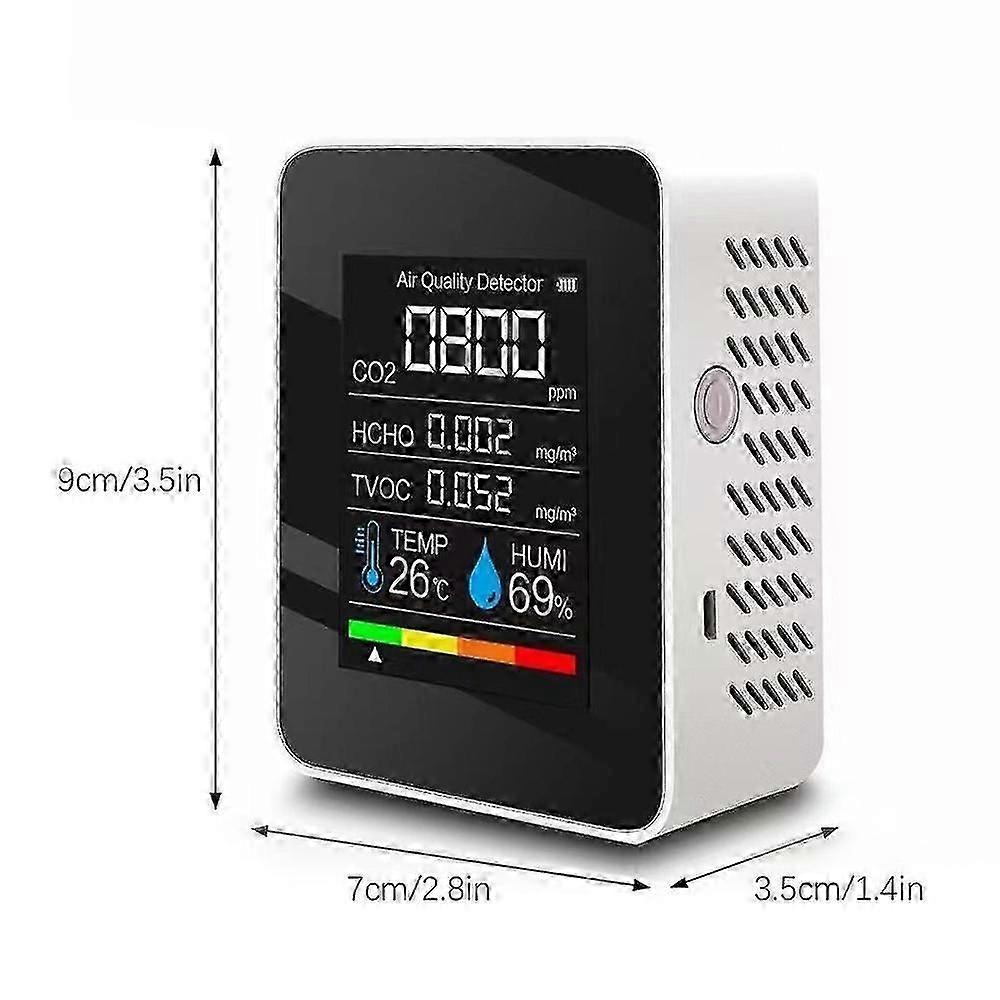 Carbon Dioxide Detector Co2 Meter Multifunctional 5 In1 Digital Temperature Humidity Sensor Tester Air Quality Monitor For Home