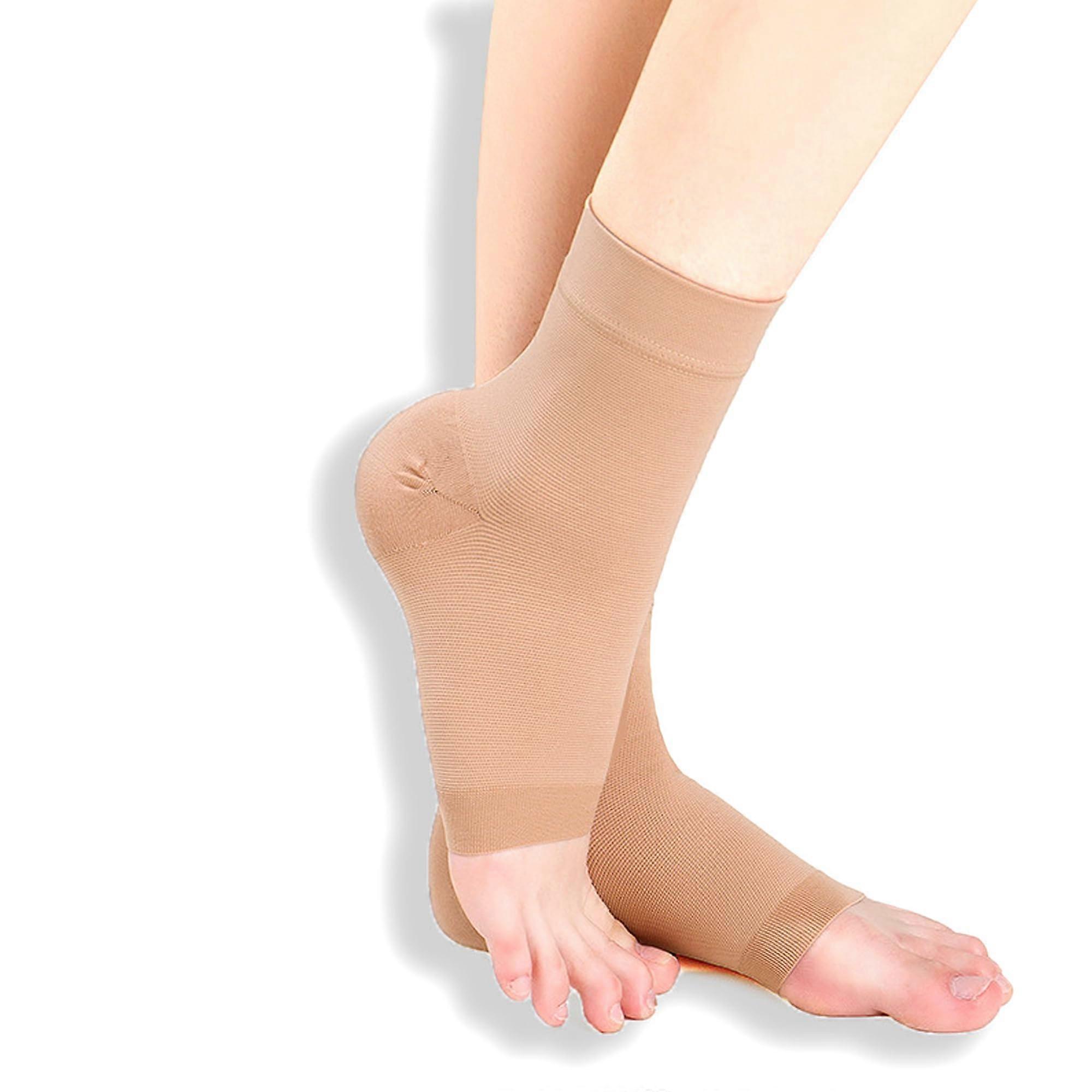 Ankle Compression Sleeve - Toeless Light Compression Socks for Women & Men, Pain Relief