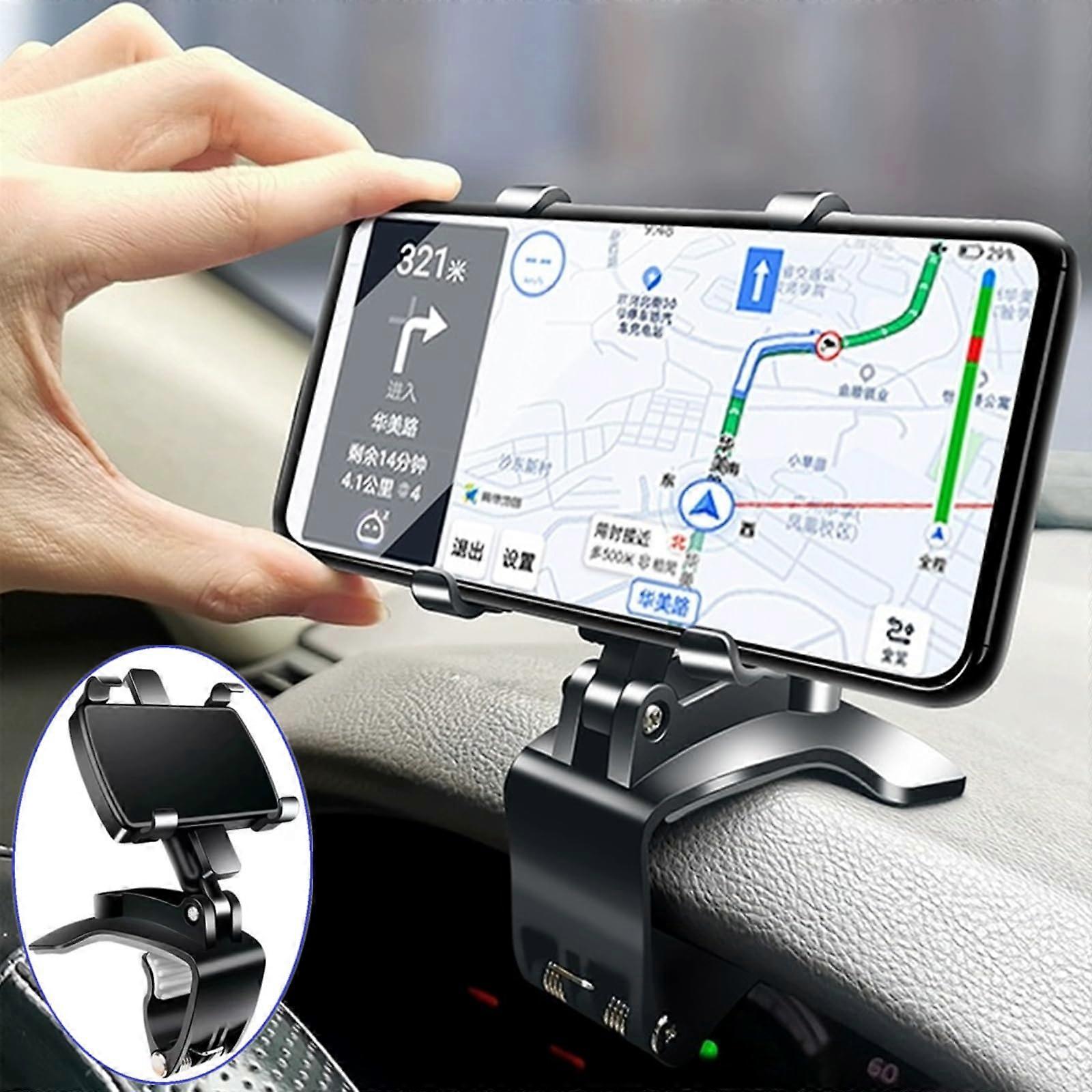 Universal Phone Holder 360° Rotating Mobile Phone Mount for Secure Driving, Adjustable Size and Compatibility with All Smartphones