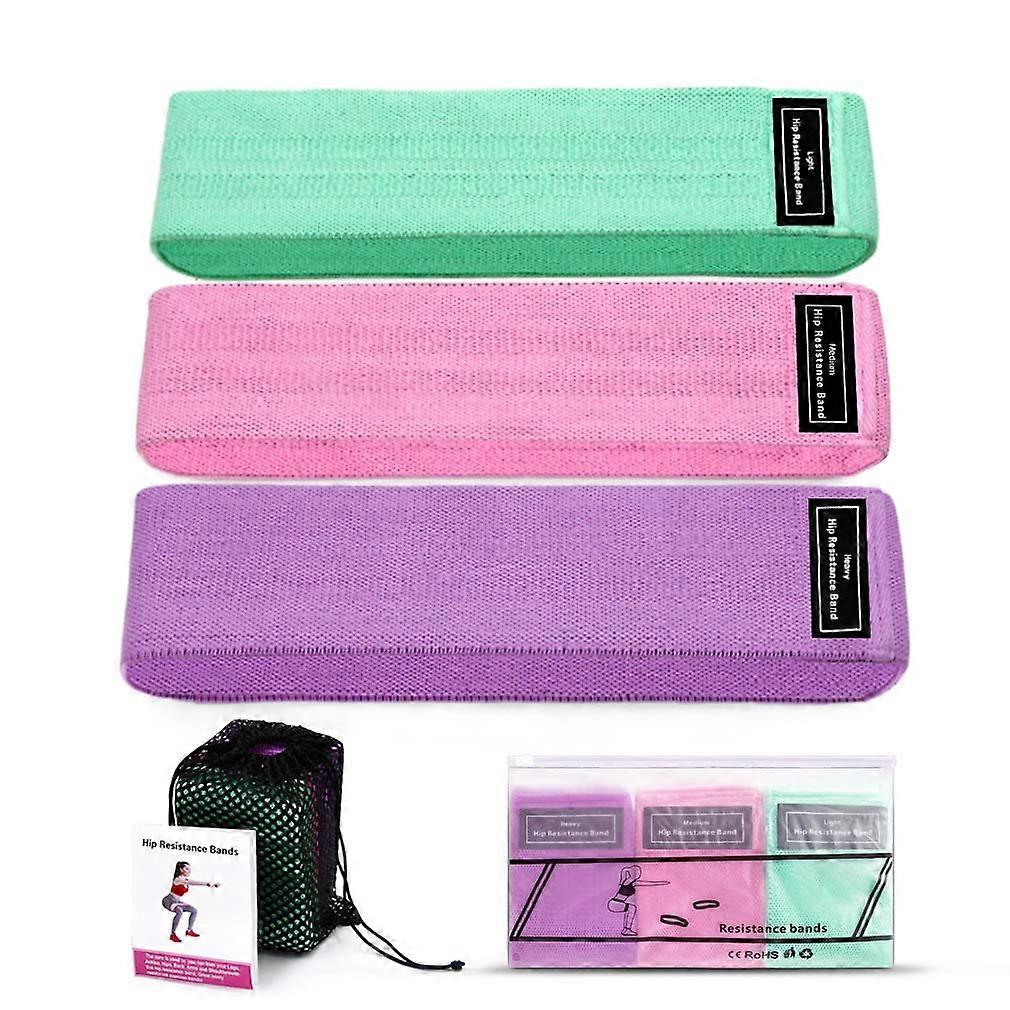 Resistance Bands for Legs and Hips, Non-Slip Hip Exercise Bands, 3 Resistance Levels, Durable Latex Material