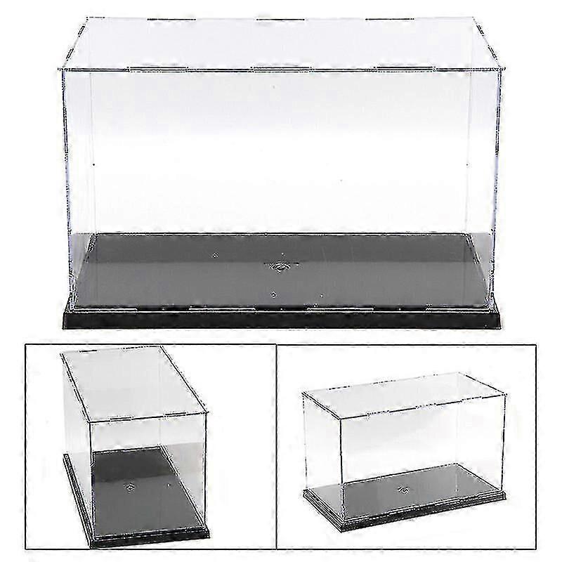 30cm Perspex Acrylic Display Case H Box Plastic Base Dustproof Figure Trop