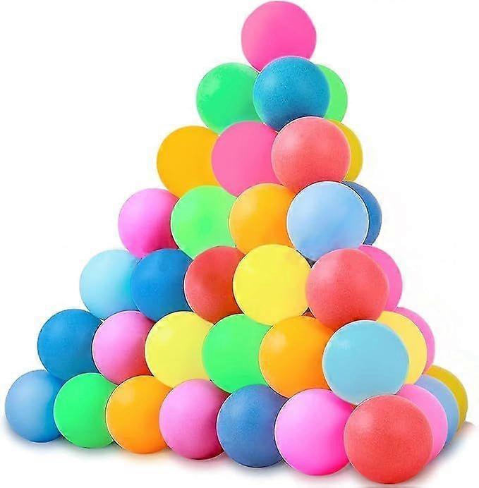 40 Plastic Ping Pong Balls, Colored Ping Pong Balls, Fun Colored Balls for Playground Launcher Happy Lottery