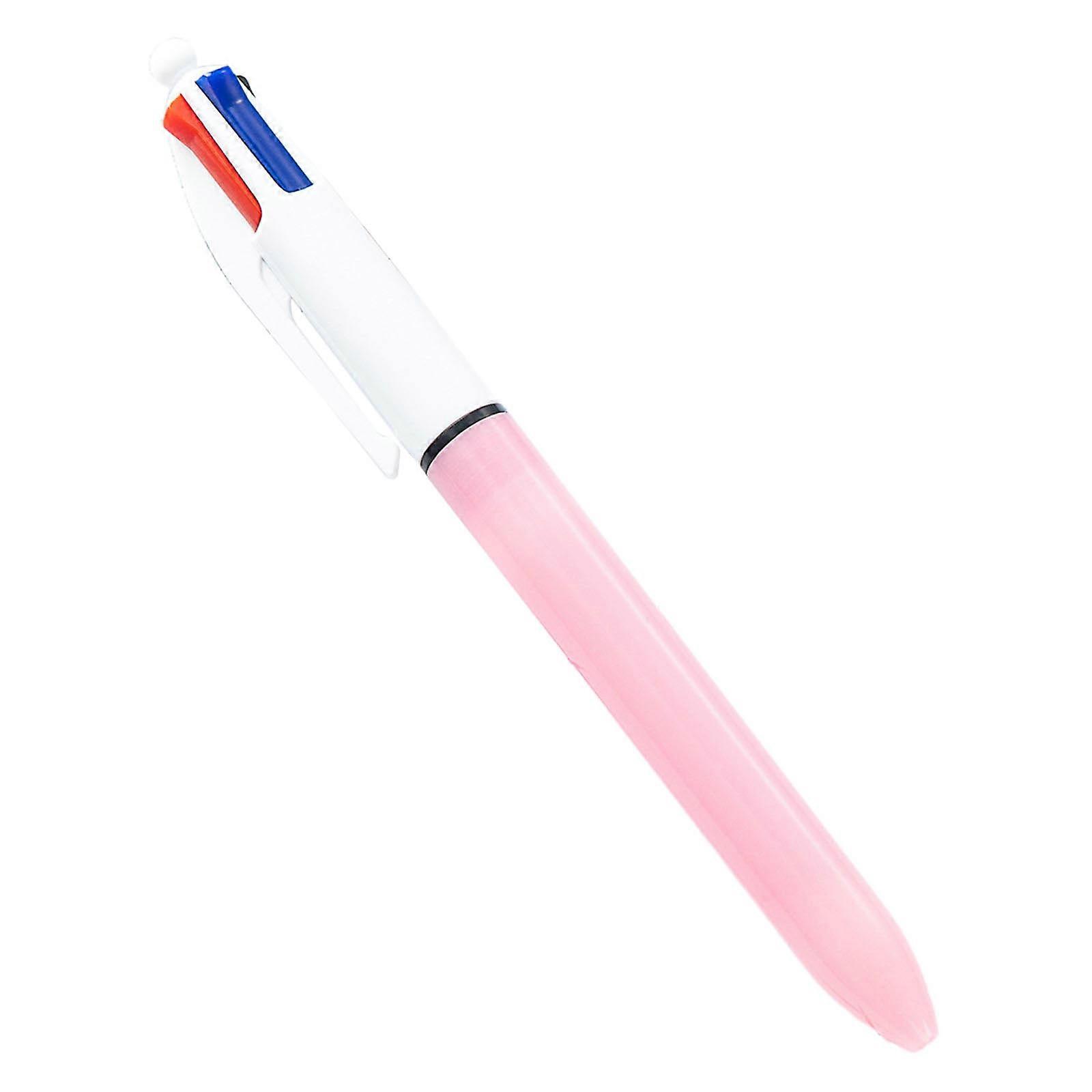 أقلام حبر جاف 1.0 مم أقلام مكوك 4 في 1 أقلام حبر جاف قابلة للسحب أقلام متعددة الألوان أداة الكتابة للطلاب المعلم الوردي