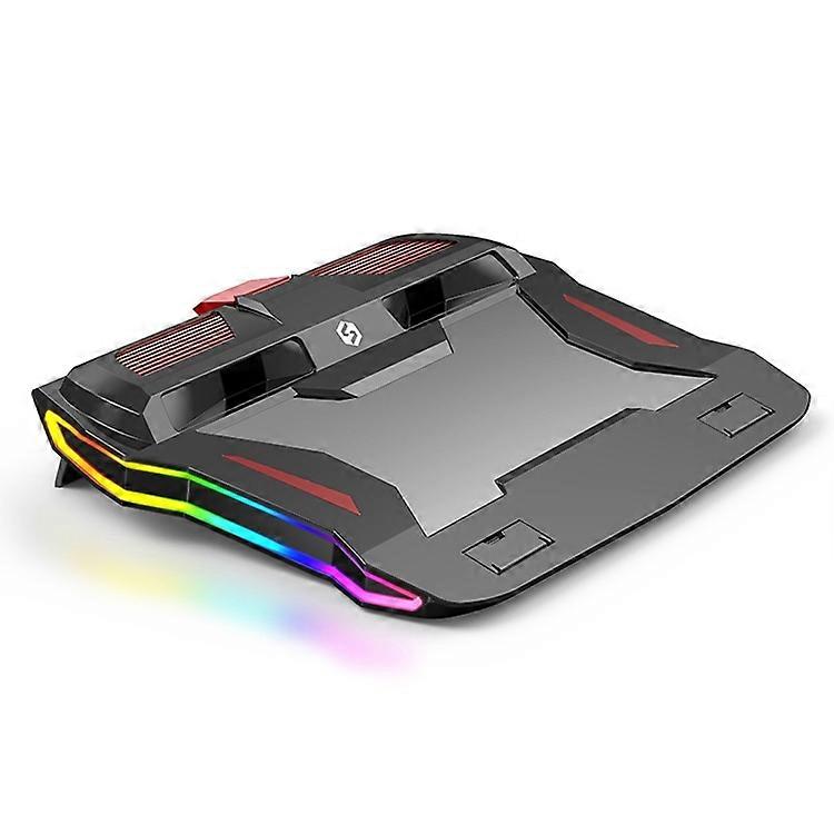 SSRQ-021S Rainbow Version Flank Glowing Dual-fan Laptop Radiator Two-speed Adjustable Computer Base for Laptops Under 18 inch