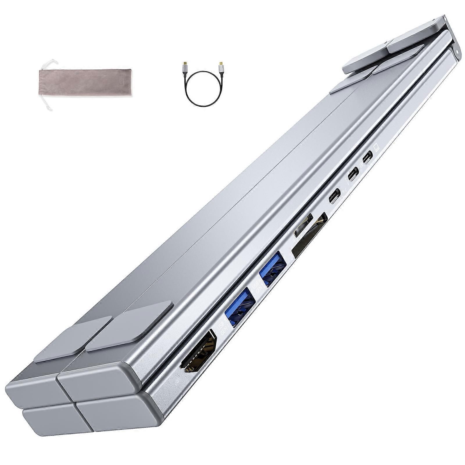 Aluminum Alloy 8 in 1 Type C Hubs 4K USB3.0, Type C PD100W Charging SDTF Card for Laptops Desktops, Mobile Devices