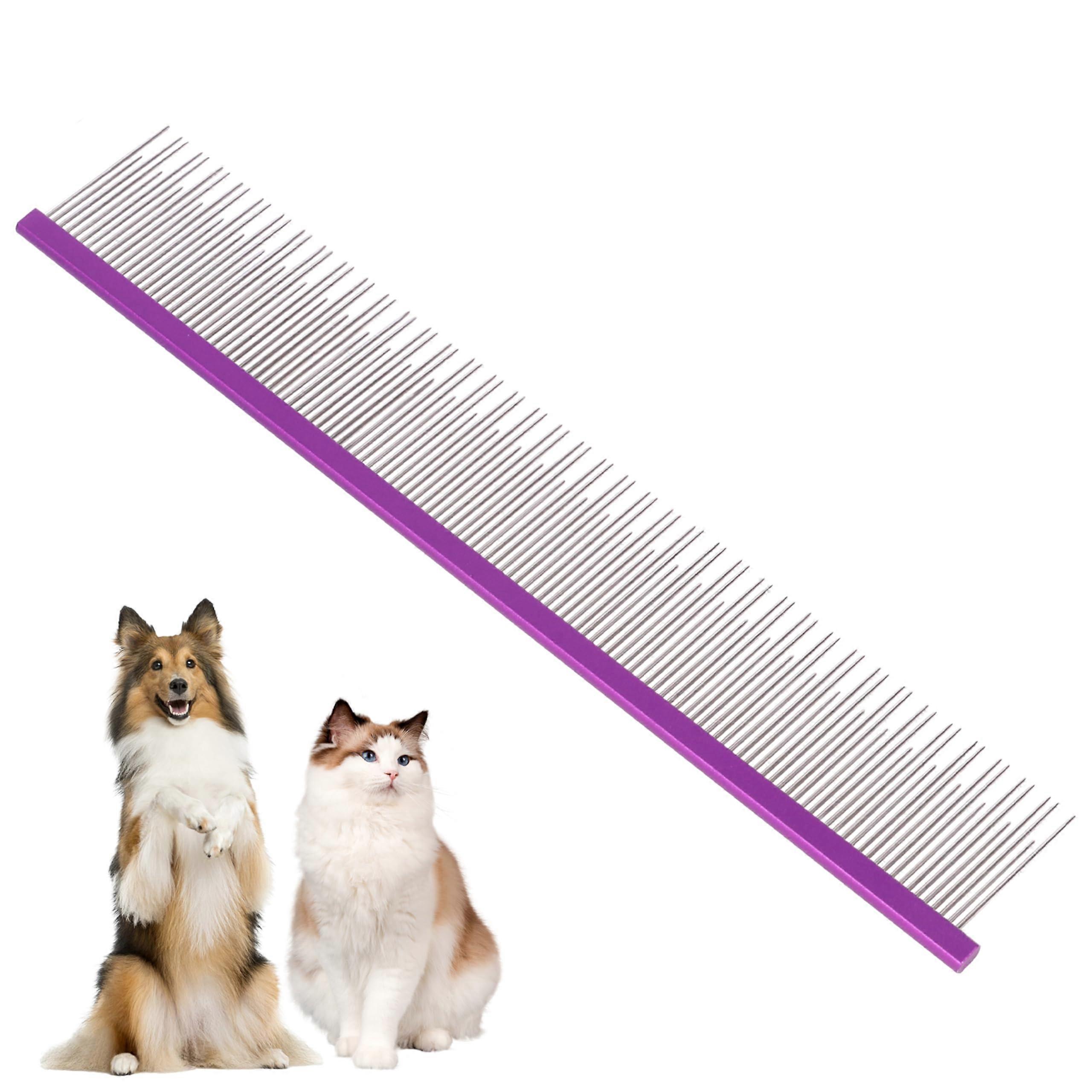 8.5 Inch Dual Tooth Pet Comb for Mats and Tangles, for Indoor Longhaired Cats and Dogs