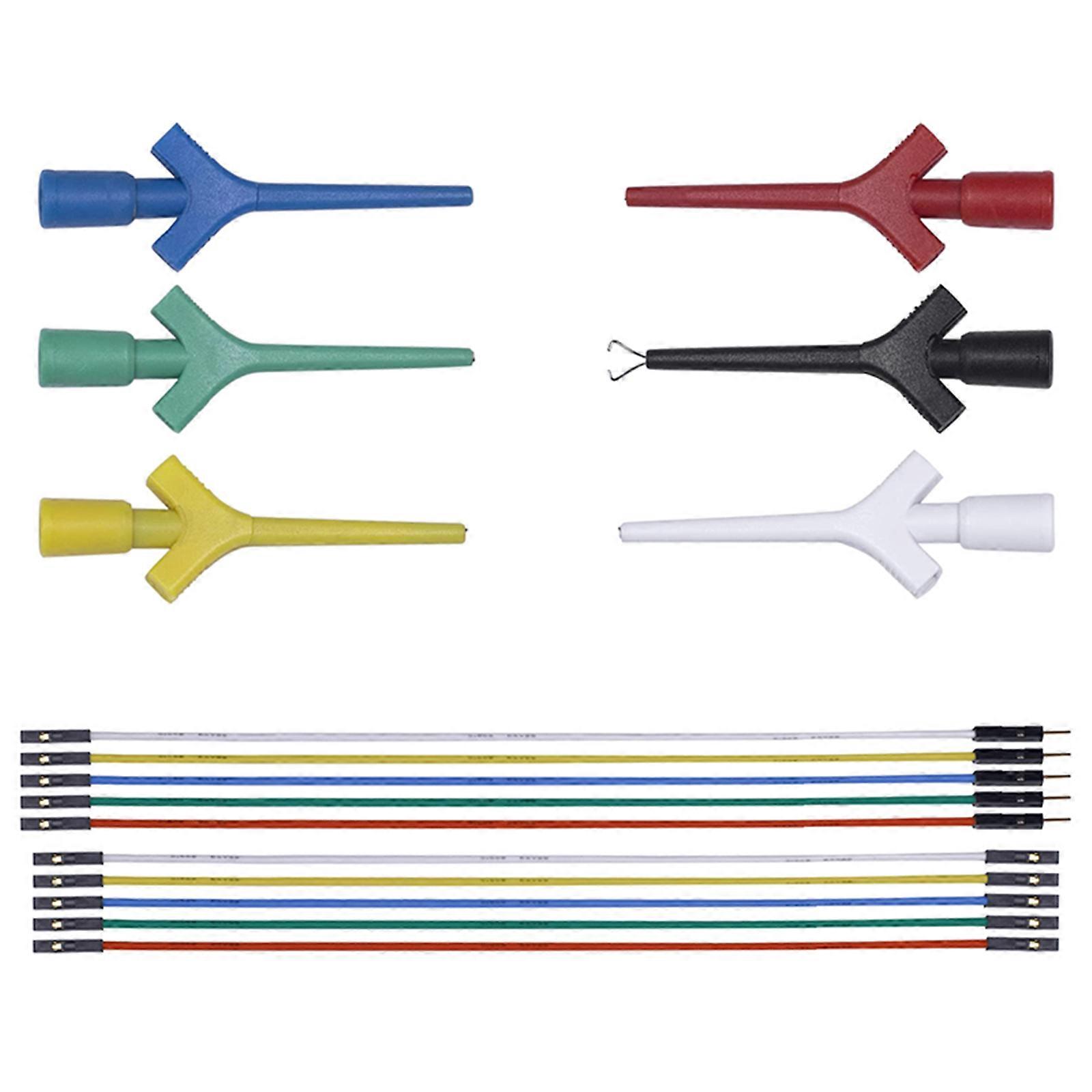 Aircraft Shaped Gold Plated Test Hook with 20cm Wire Versatile & Portable Test Hook used for Electronics Testing Multicolor