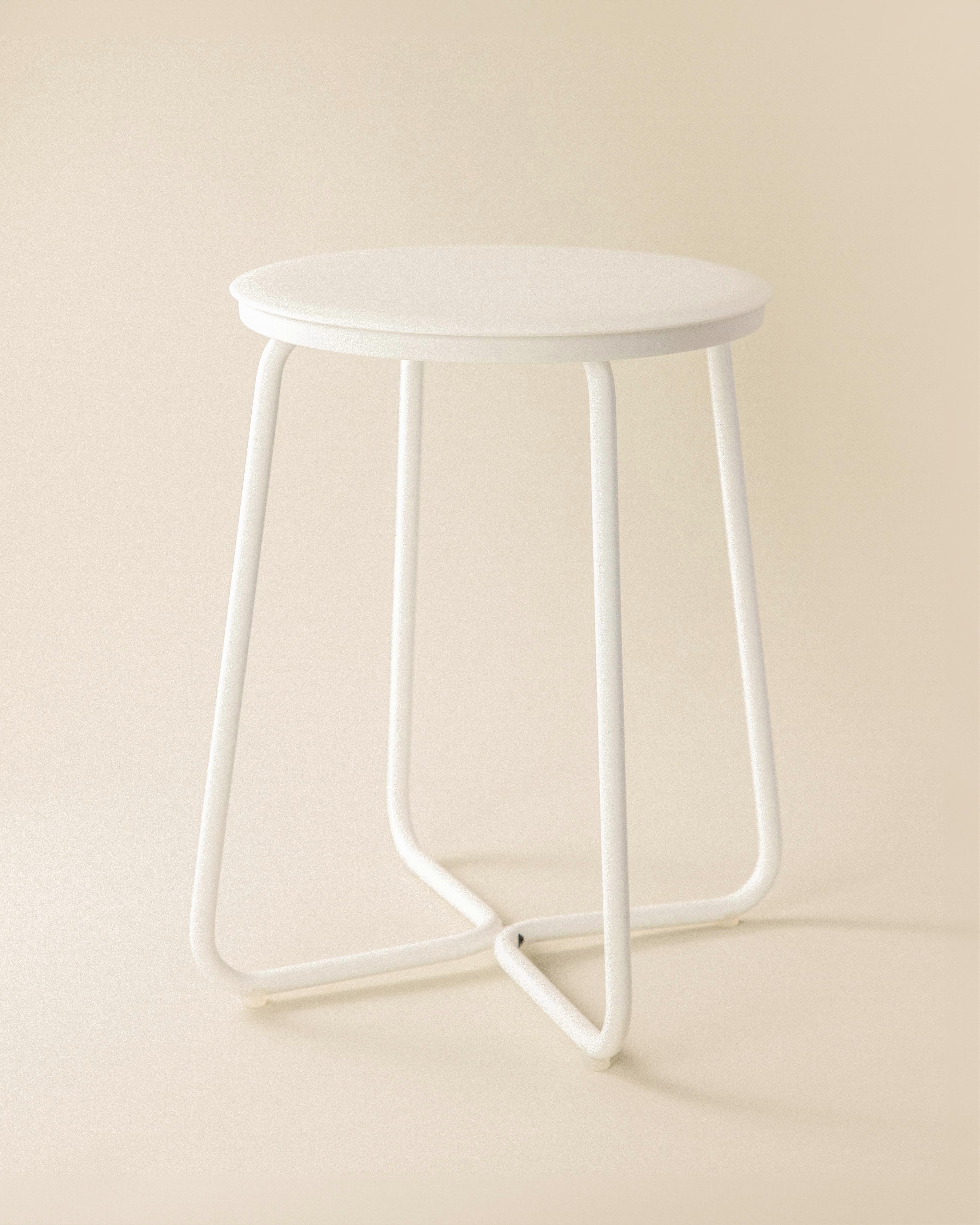 COSMIC Multi Functional Stool, Small Side Table, White, Geyser Collection