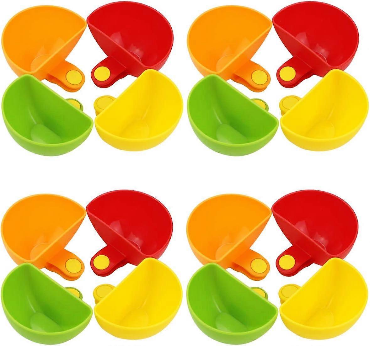 16Pack Dip Clip Bowl Plate Holderplastic Dish Chipdip Serving Set