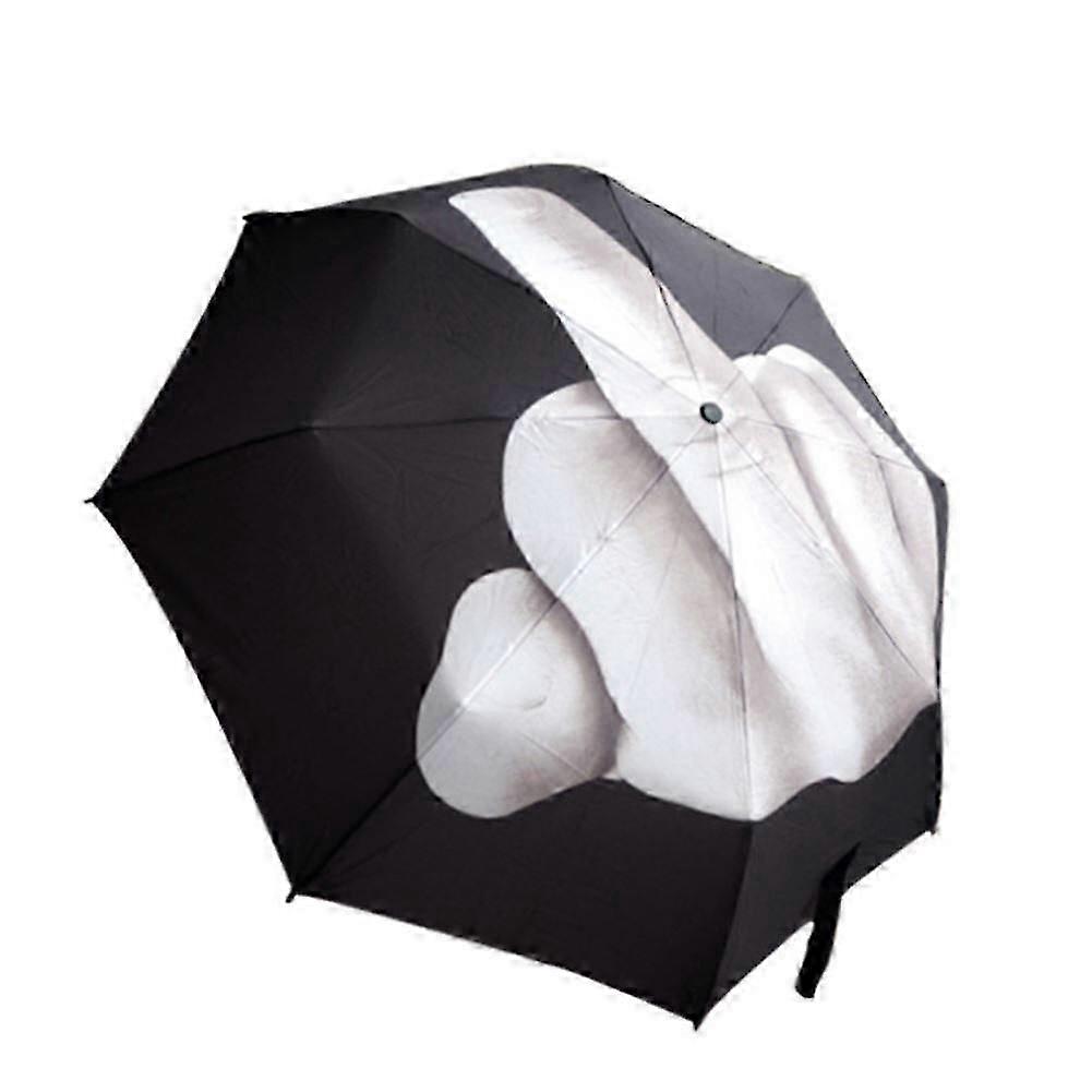 Funny Folding Middle Finger Umbrella Creative Gift Waterproof Windproof Sturdy