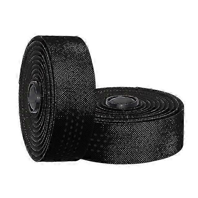 Bike Handlebar Tape Road Bicycle Two-colors Bar Tapes 2 Roll Pu Leather Surface Eva Foam Cycling Handle Bar Wraps With End Plugs