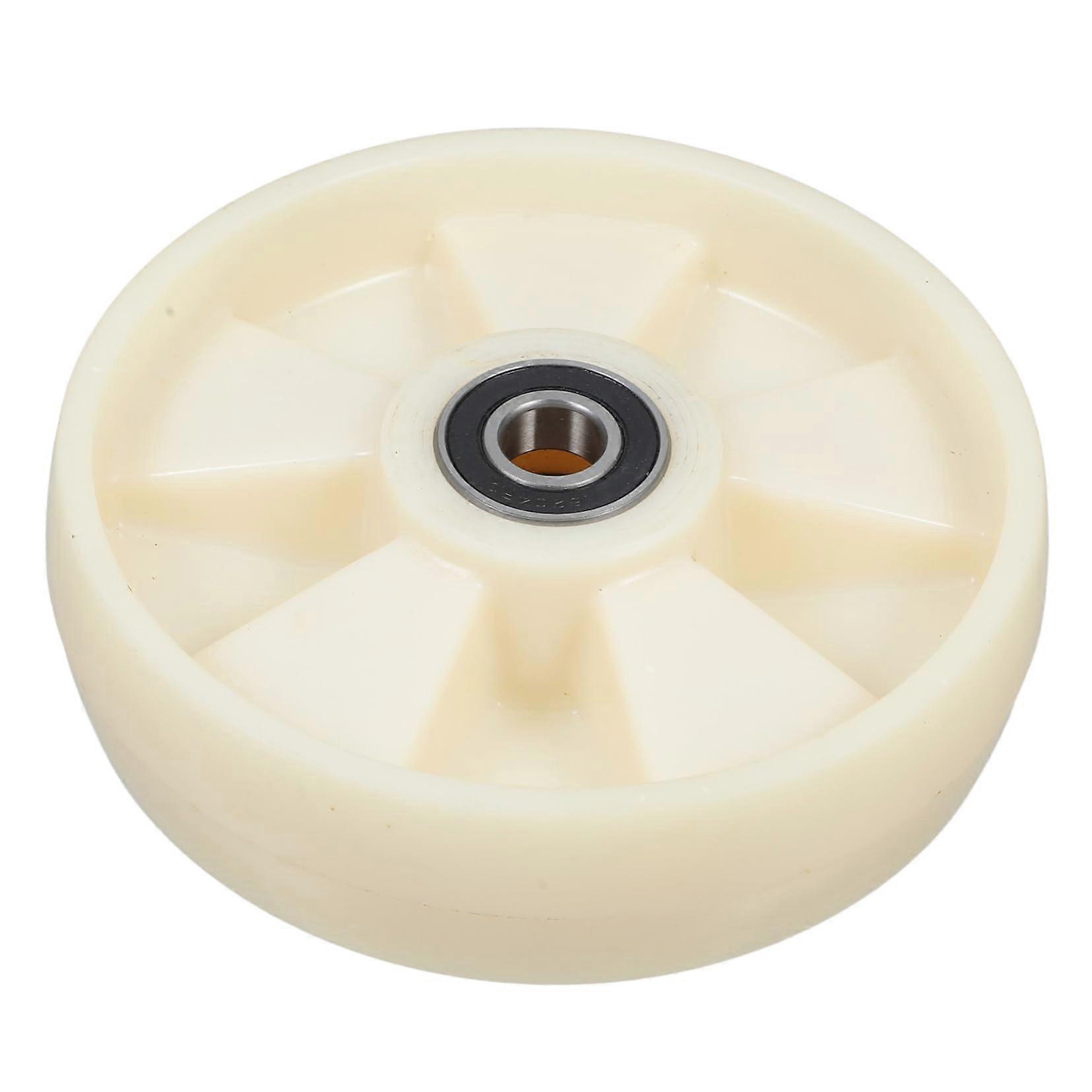 Rotating Roller Jack Wheel with Bearing for Pallet Trucks, Nylon Beige, Heavy-Duty, Compatible with Standard Pallet Jack