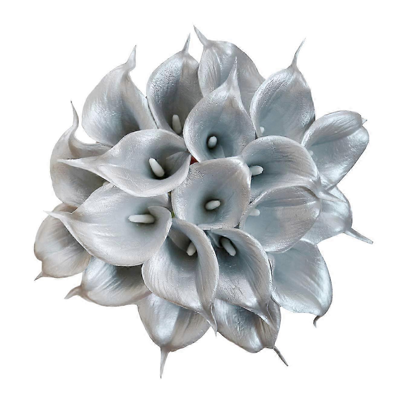 20 adet Gerçek Dokunmatik Yapay Calla Lily - DIY Düğün Buketi