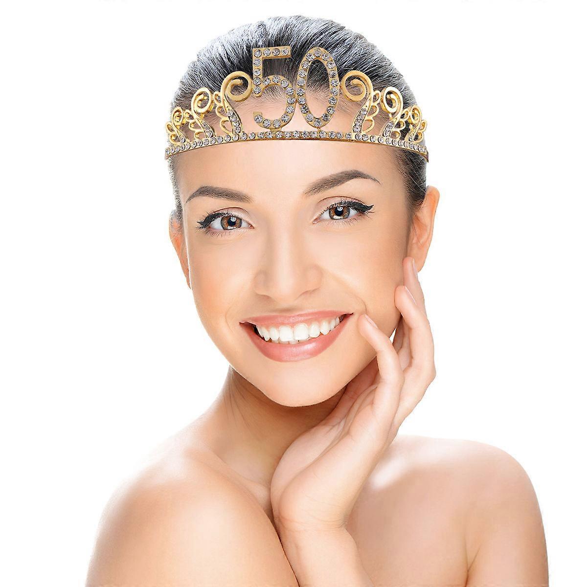 Smooth Shining Crown Headband with Comb Detail for Stylish Milestone Parties