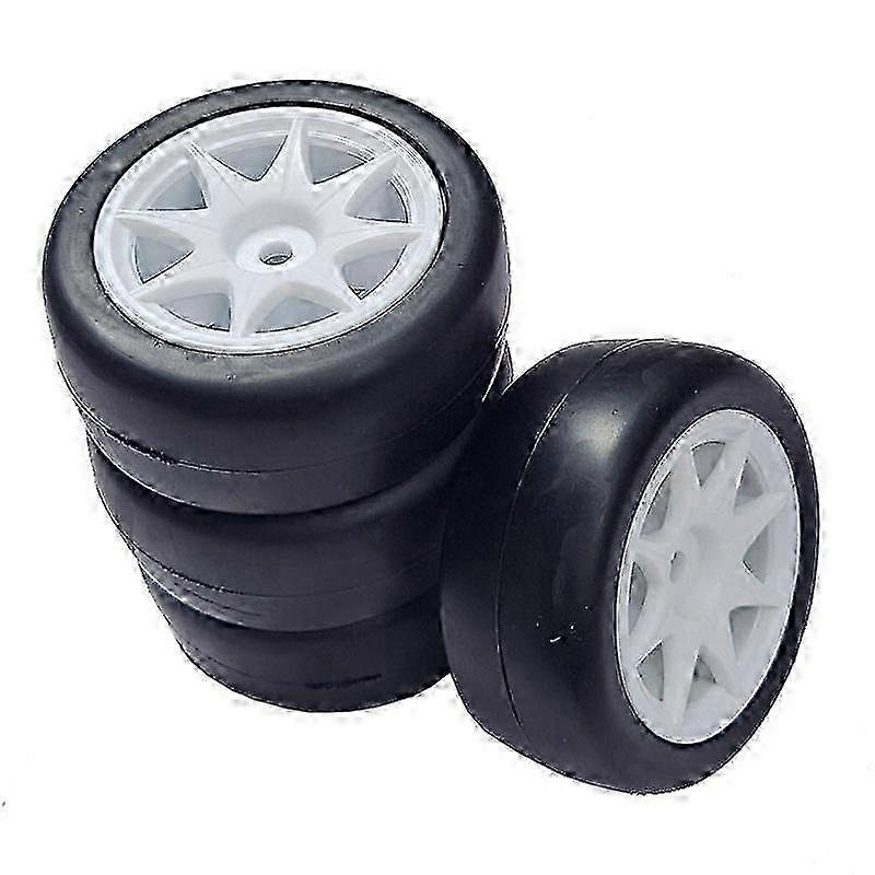 4Pcs 58mm Tires with 12mm Hex Wheels and Sponge for 1/10 1/12 RC Drift Cars Compatible with Certain Brands