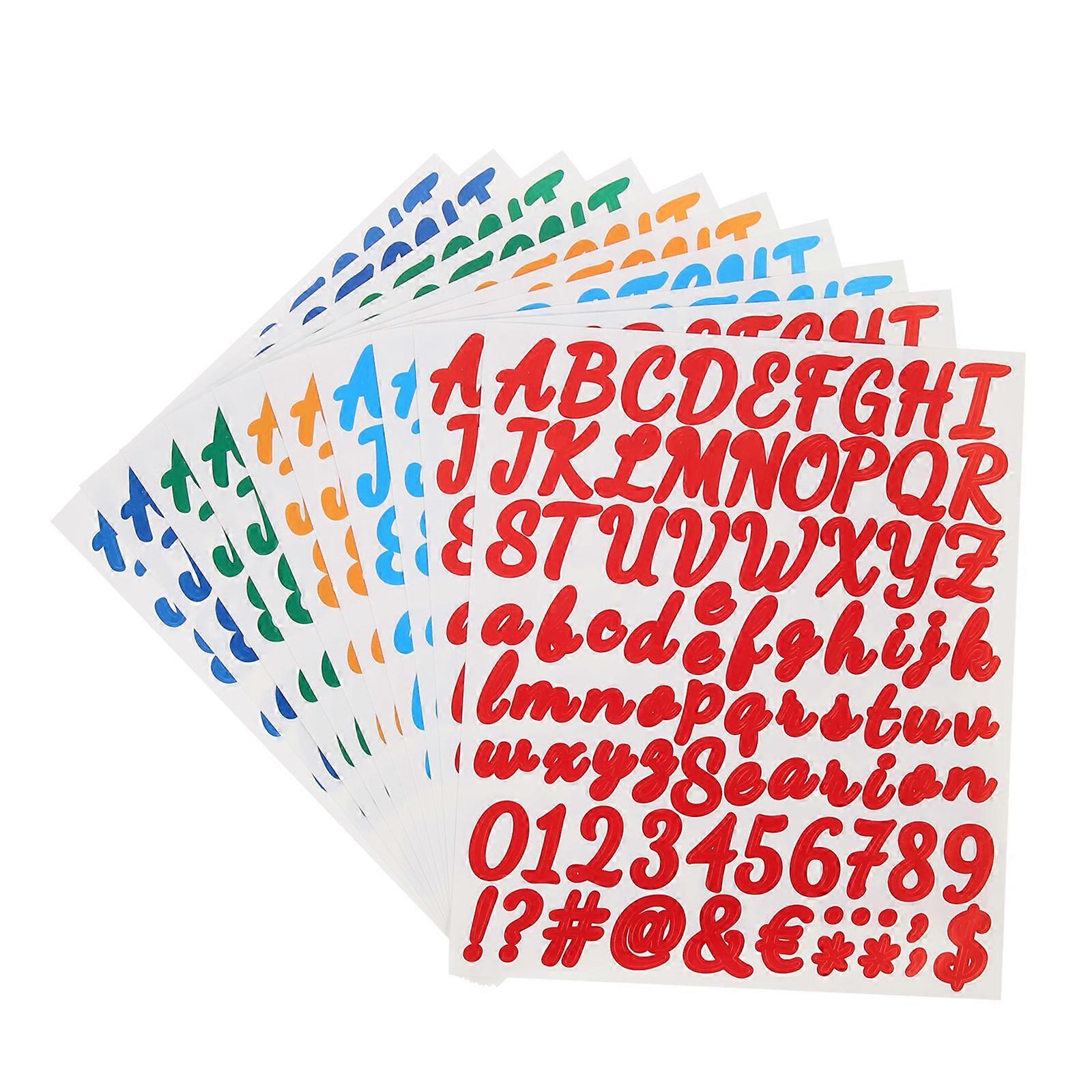 Self-Adhesive Vinyl Letters Numbers Kit DIY Personalization Green 10 Sheets