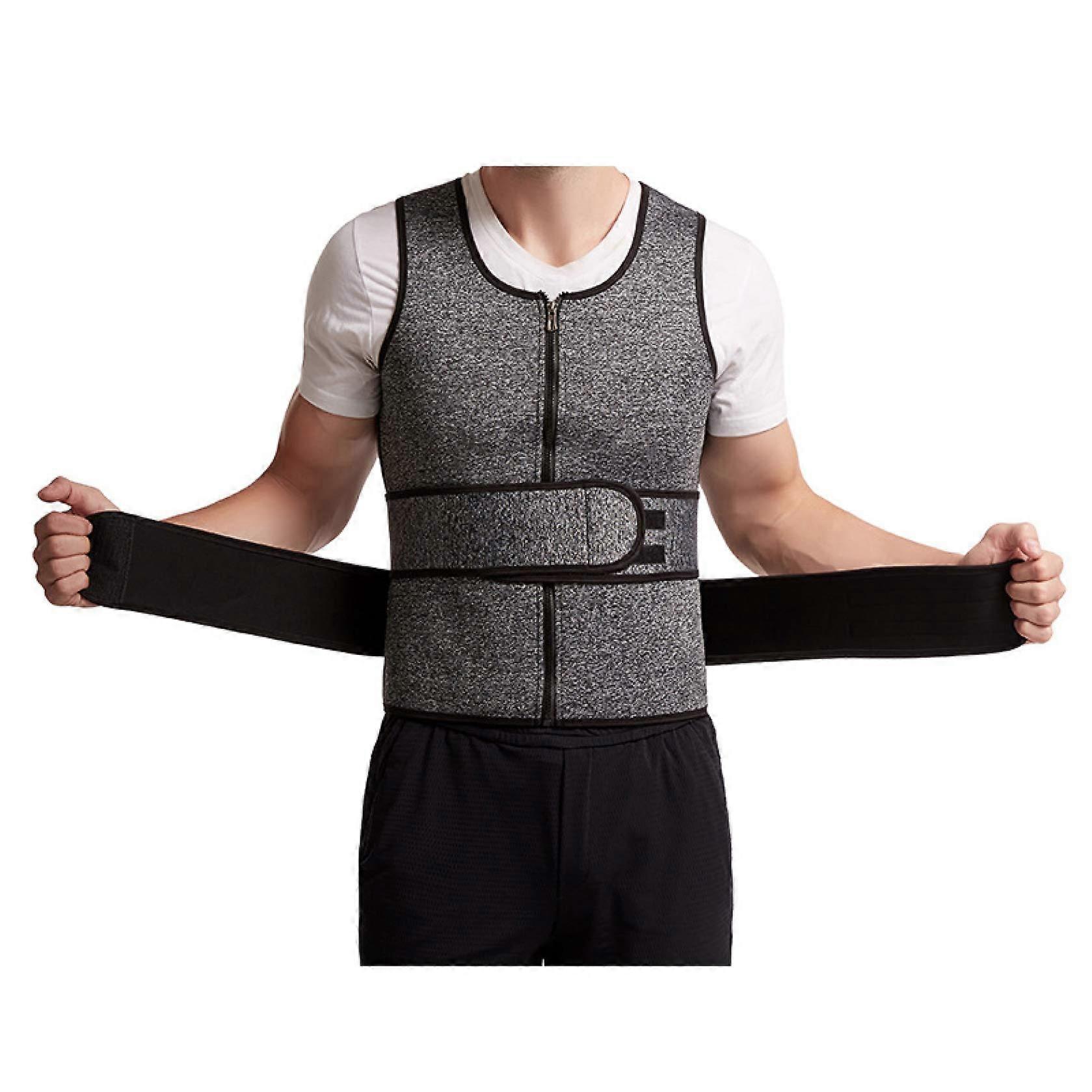 Shapewear for Men XXL Grey Elastic Body Shaper for Fitness Studio Body Shaping Athletic Shapewear with Abdomen Control