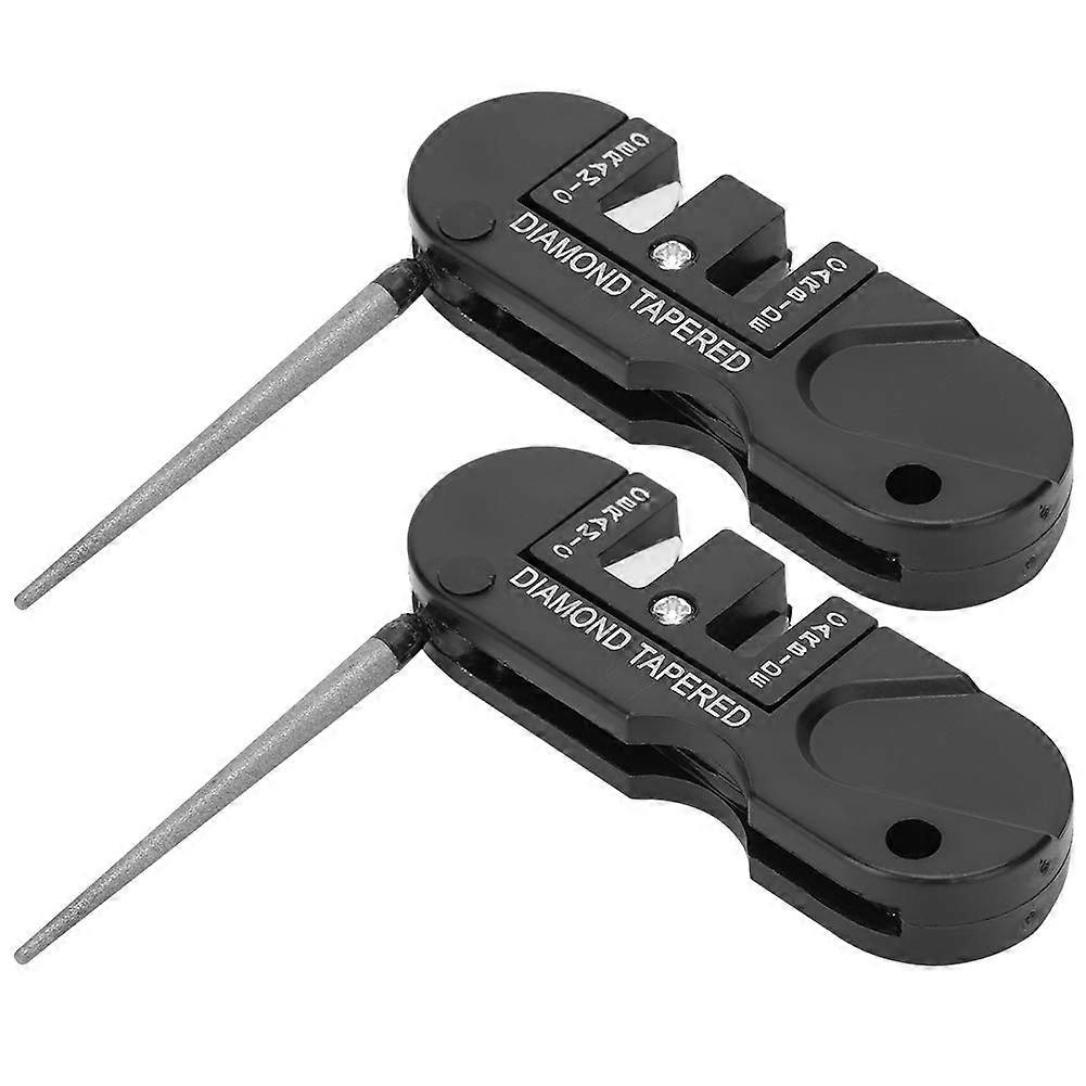 Portable Diamond Taper Knife Sharpener with Ceramic Grooves for Serrated Blades, EDC Compact Design, Reversible with Hanging Hole