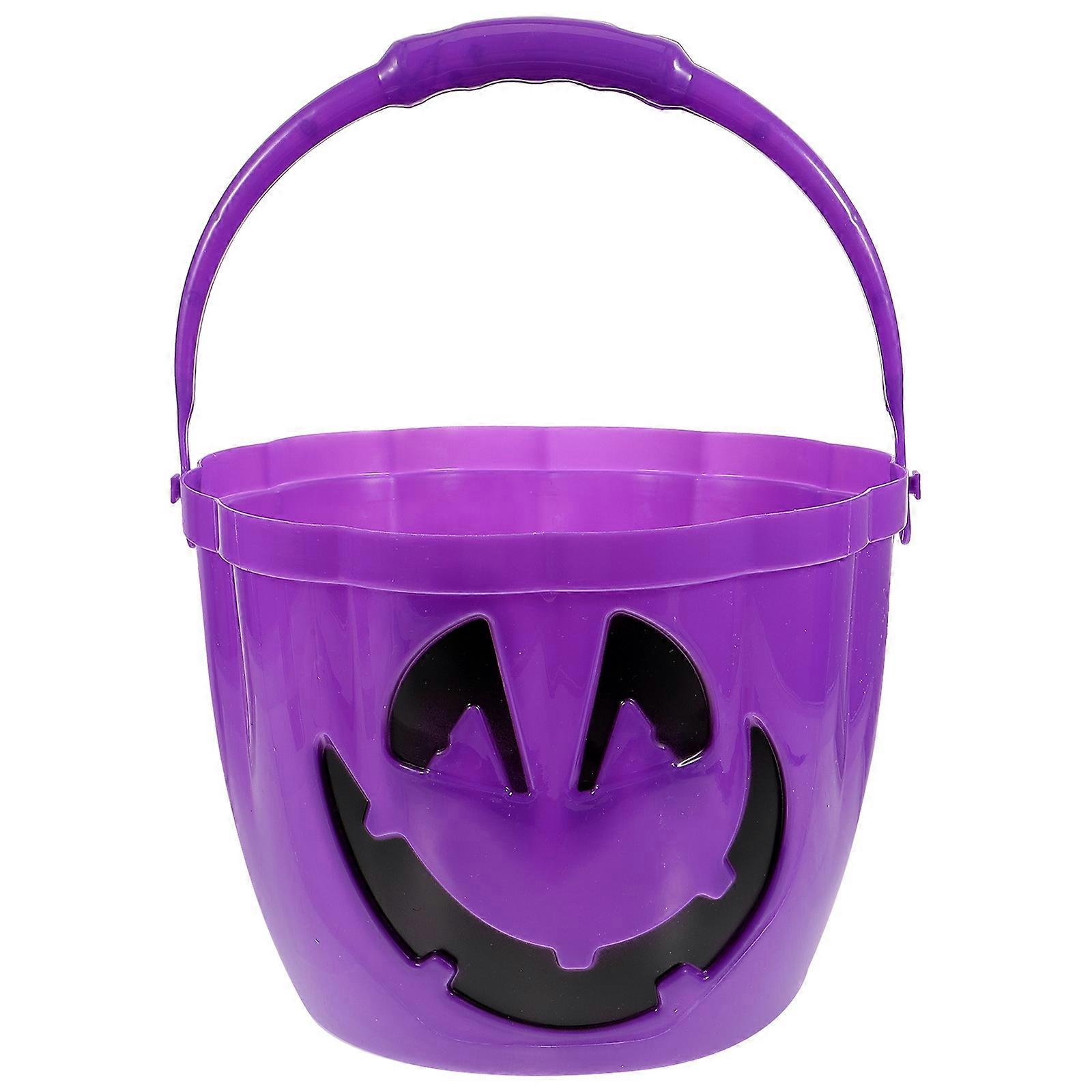 Bucket Halloween Theme Carrying Items Purple 23x16.5cm 1Set
