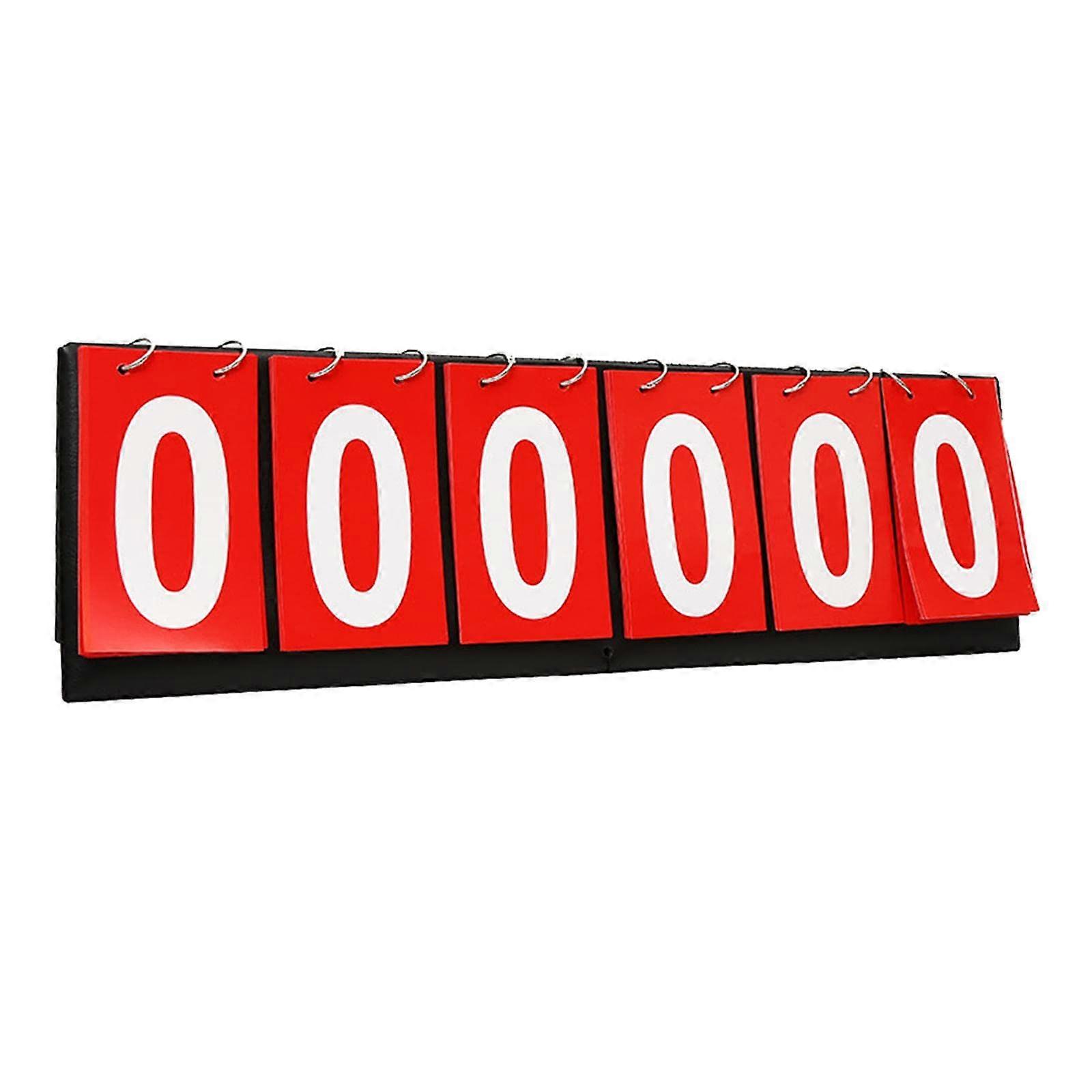 6-Table Scoreboard, Portable Flip Scoreboard for Tennis, Basketball, Badminton, Volleyball, Red Color, Durable Design