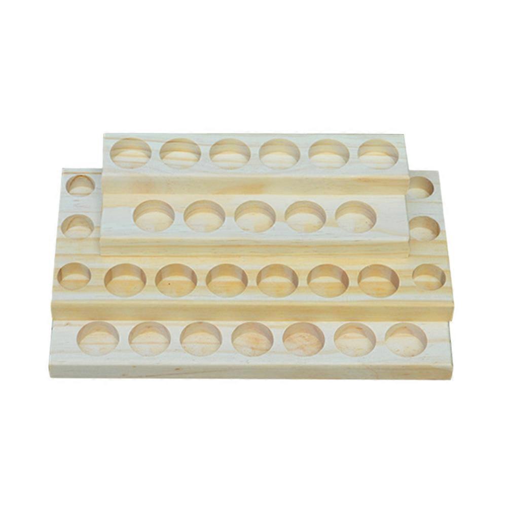 Wooden Essential Oil Holder Perfume Storage Rack Home Organization 30 Holes Multi-Layered Design Beige 1Pack