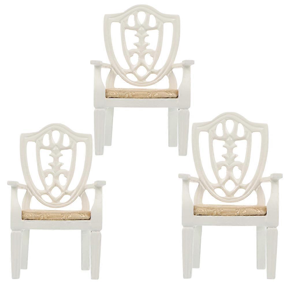 Dollhouse Accessories Mini House Wooden Chair Children Playtime Cognitive Ability Development Synthetic Material 1Pack