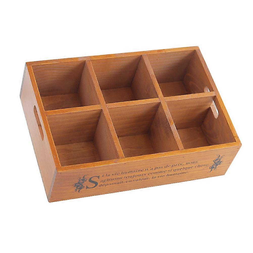 Organizer Box Room Organization Stable Placement Chocolate 32X22.3CM Multi-Grid Storage 1Set