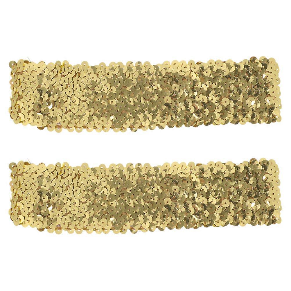 Elastic Sequin Headband Sports Hair Headbands for Women Running Non-Slip Comfortable Fit 2Pcs