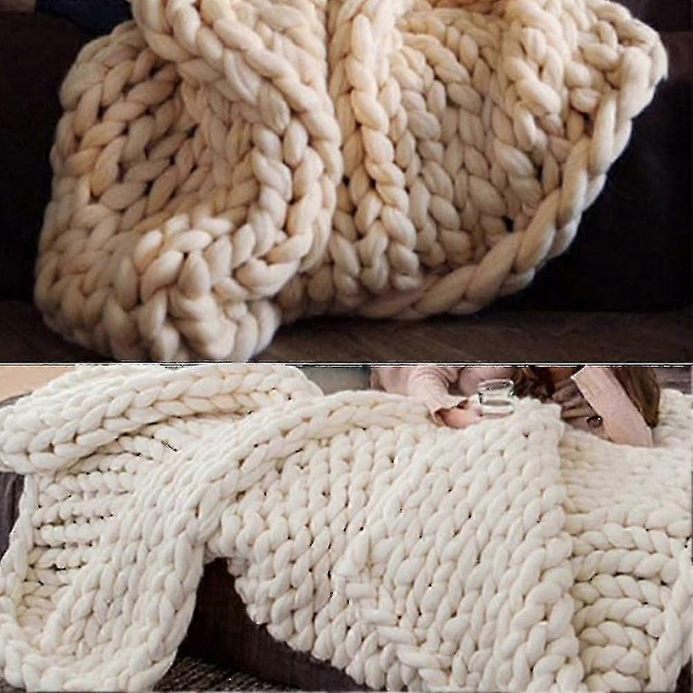 Warme Wolle gestrickte dicke Decke