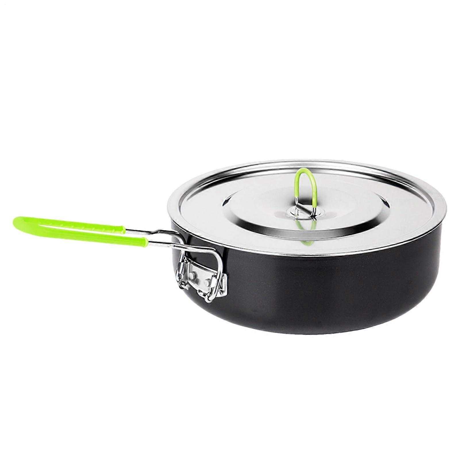 Camp Cooking Pot Portable Non-Stick Camping Pot With Foldable Handle For Outdoor Cooking Backpacking Multi-Purpose Pot