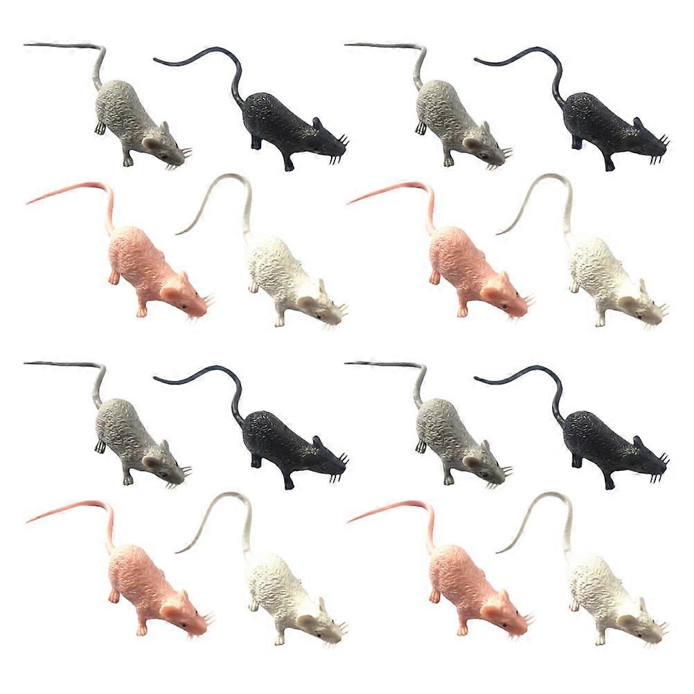 Plastic Mouse Miniature Model for Decor 16Pcs Realistic Garden Props