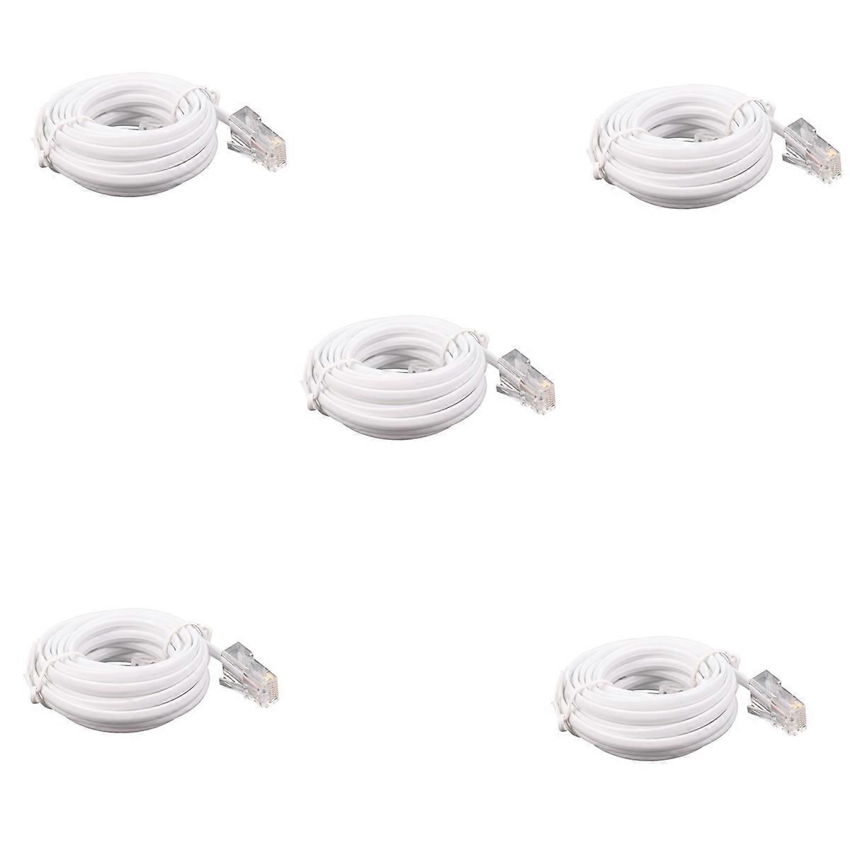 5X RJ11 6P4C to RJ45 8P4C Modular Phone Internet Extension Cable 3 Meter