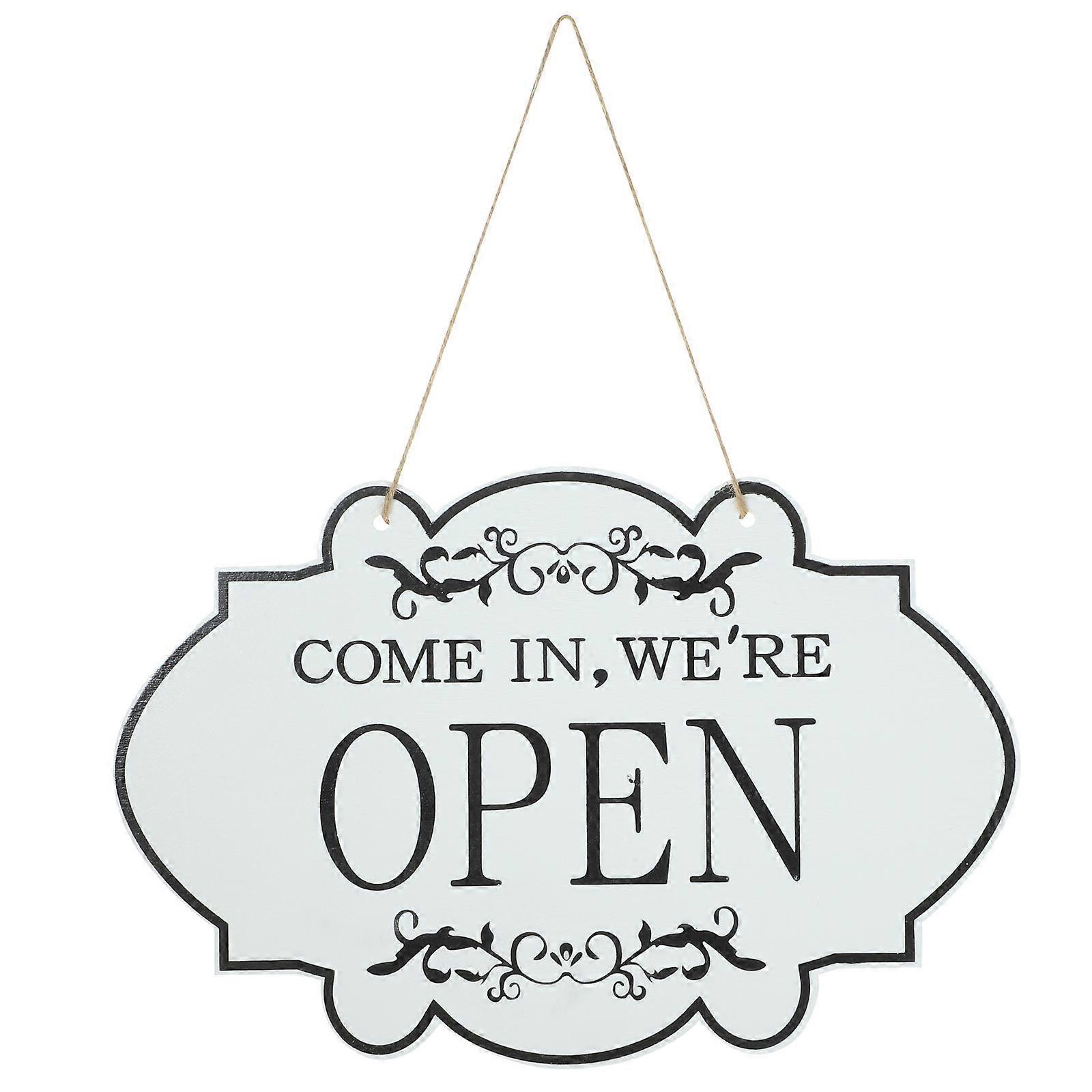 Hanging Open Closed Sign Wooden Rectangular Shape For Business Owners Indoor Outdoor Decorative 1Pack