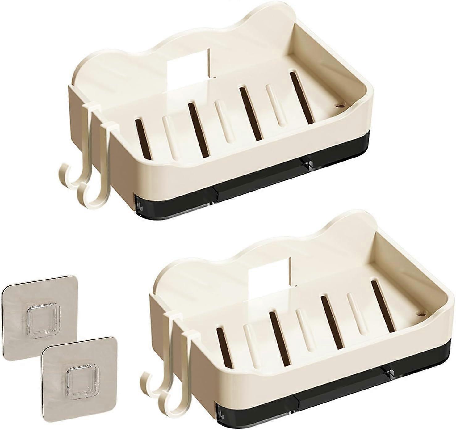 2 Pieces Soap Dish, Wall Mounted Soap Sponge Holder