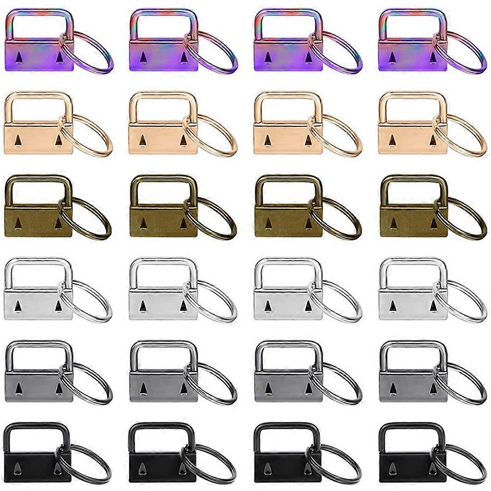 Wristlet Keychain Hardware Metal Key Fob for Crafting Projects Handicraft Style 42Pcs
