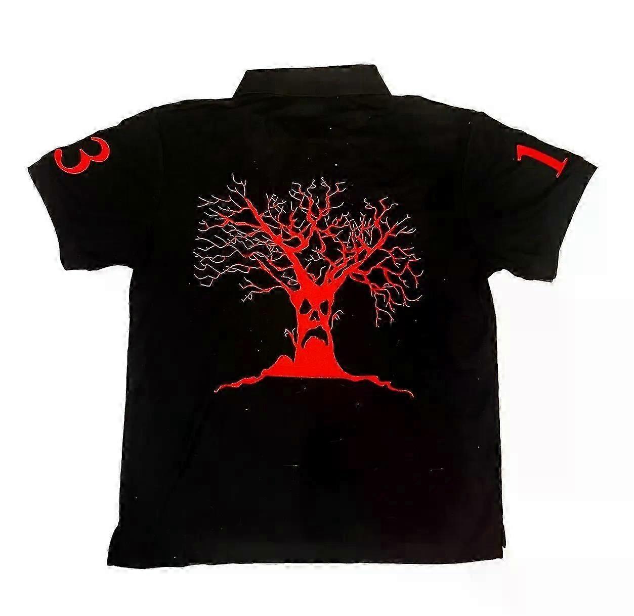 America Y2k Retro Trendy Haunted Mound Polo Shirt Gothic Graphic