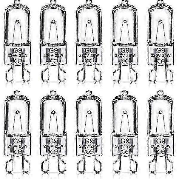 G9 halogen lamps, 220V, 10-pack