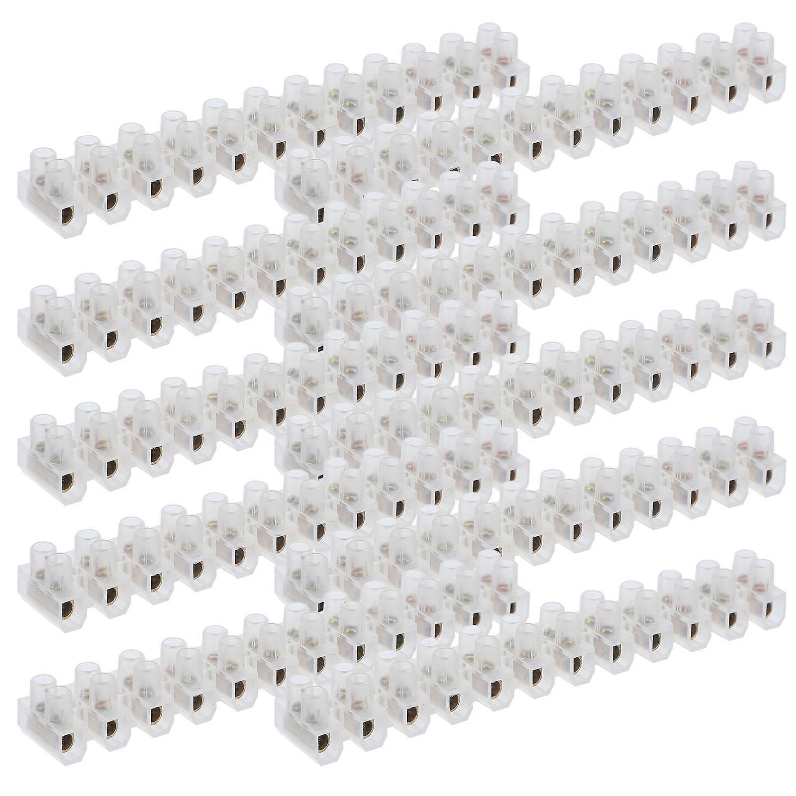 Electrical Cable Connectors Block Screw Terminal Block For Lighting Installation U-Shaped White 9.2X1.6cm Wiring Connection 10Pack