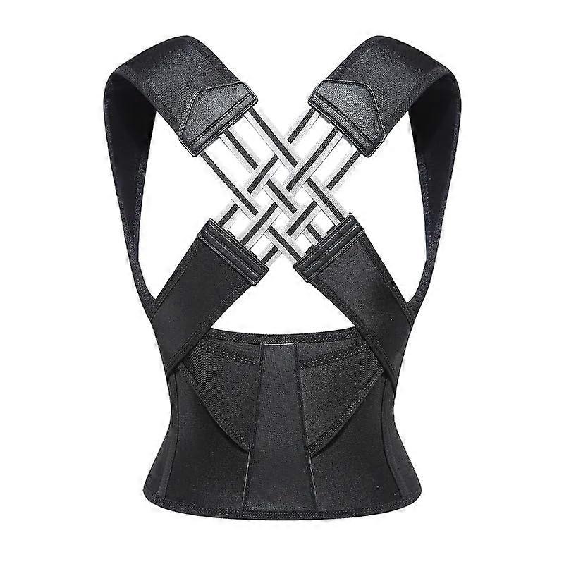 Posture Corrector for Men and Women, Size M, Black, Adjustable Back Support, Ergonomic Design