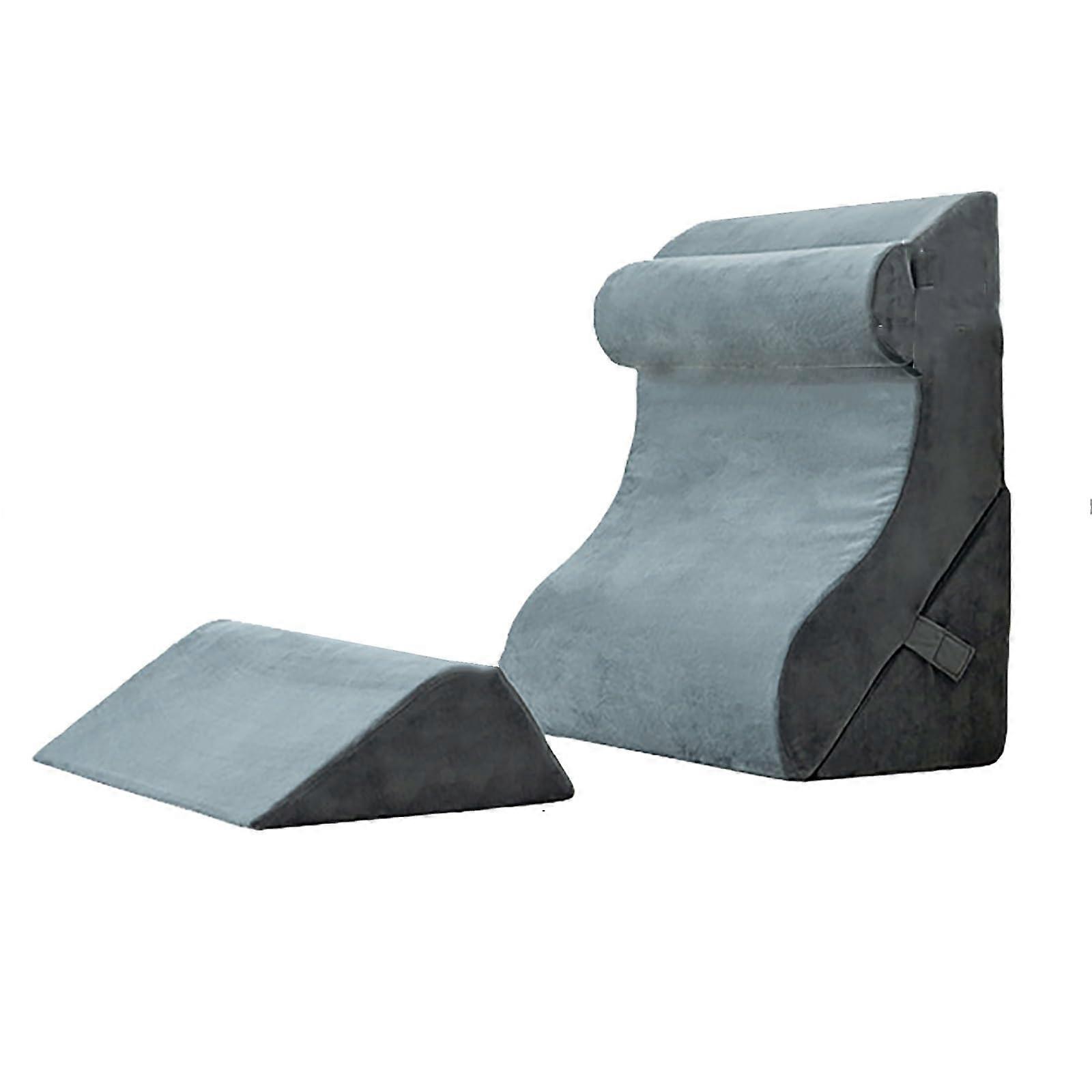 Wedge Cushion Ergonomic Design Gray, High-Quality Foam, Skin-Friendly Fabric, Portable and Easy Care Multifunctional Support
