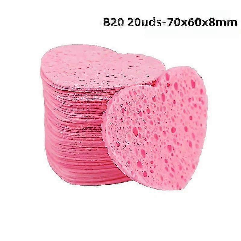 20/50Pcs Natural Wood Cellulose Makeup Puff Facial Cleansing Sponges Skin Care Tool