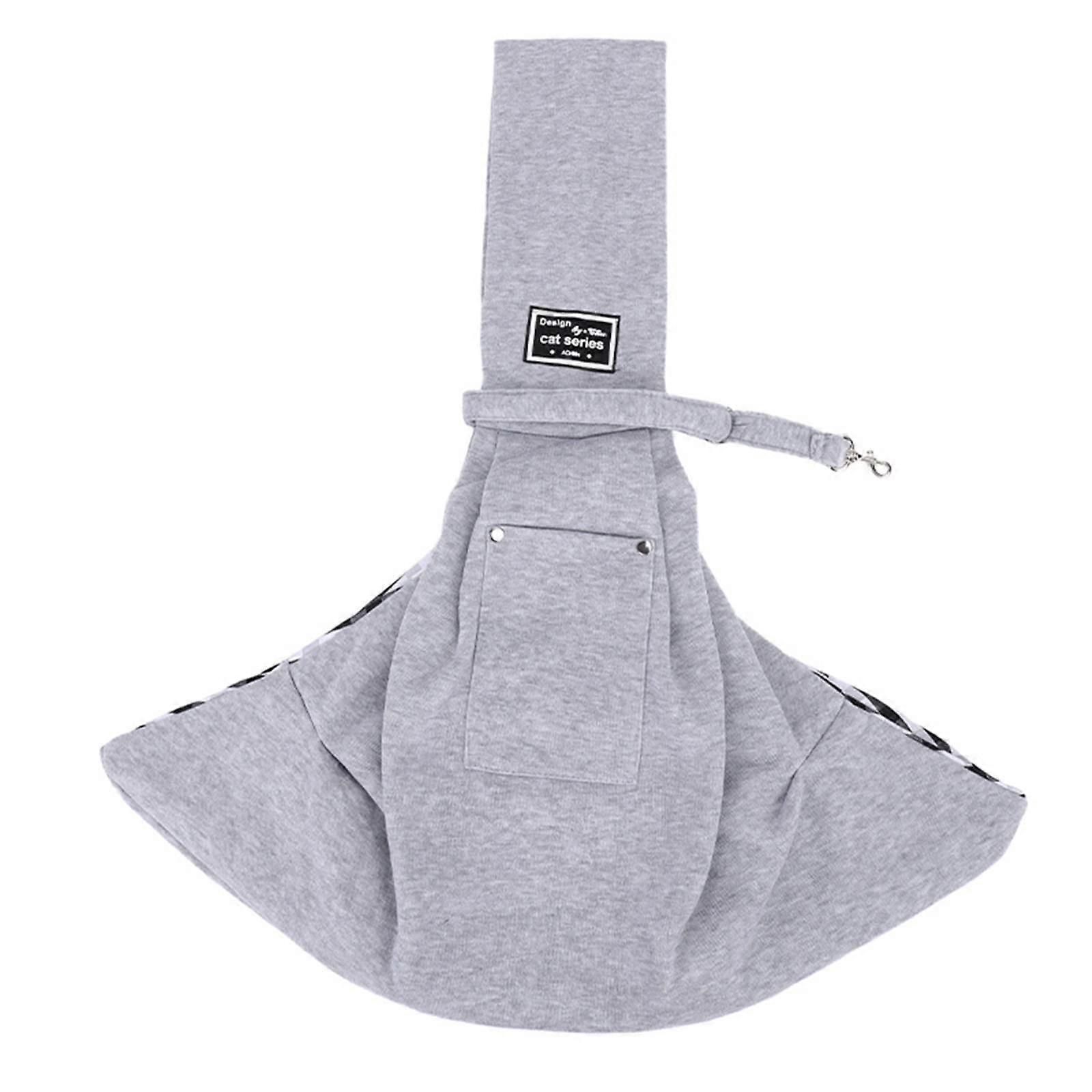 Small Pet Carrier Bag, Large Grey Cat Travel Tote with Wide Strap, Portable Travel Bag for Cats and Small Animals