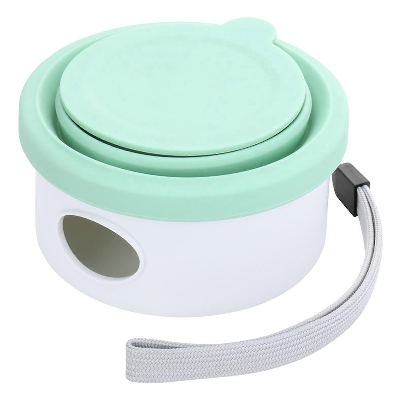 带便便袋分配器的可折叠狗碗 – 便携式硅胶宠物食品容器,适用于旅行、远足、露营和遛狗