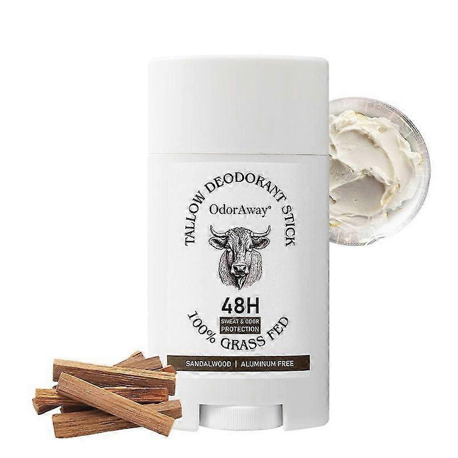 Extra Strength Tallow Deodorant Stick, Natural Whole Body Deodorant Stick, Portable Refreshing Solid Balm for Sensitive Skin, Aluminum-Free