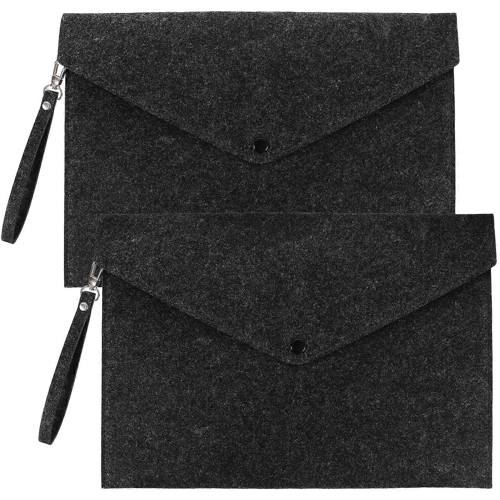 Portable Folders File Organizers Document Protection Rectangular Grey 2Pcs