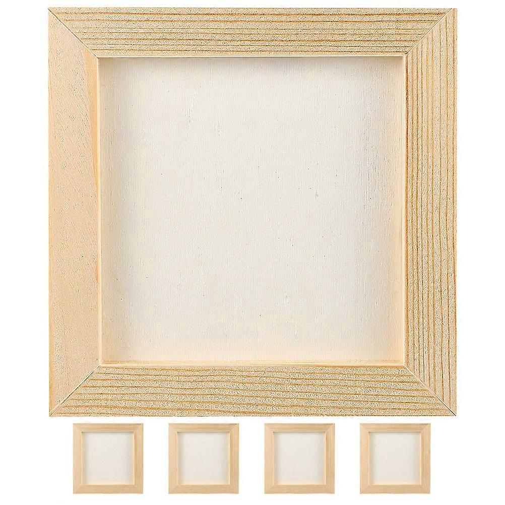 Diy Wood Photo Frames Paintable Blank Picture Frame Home Use Khaki Color Wooden Material 5Pcs