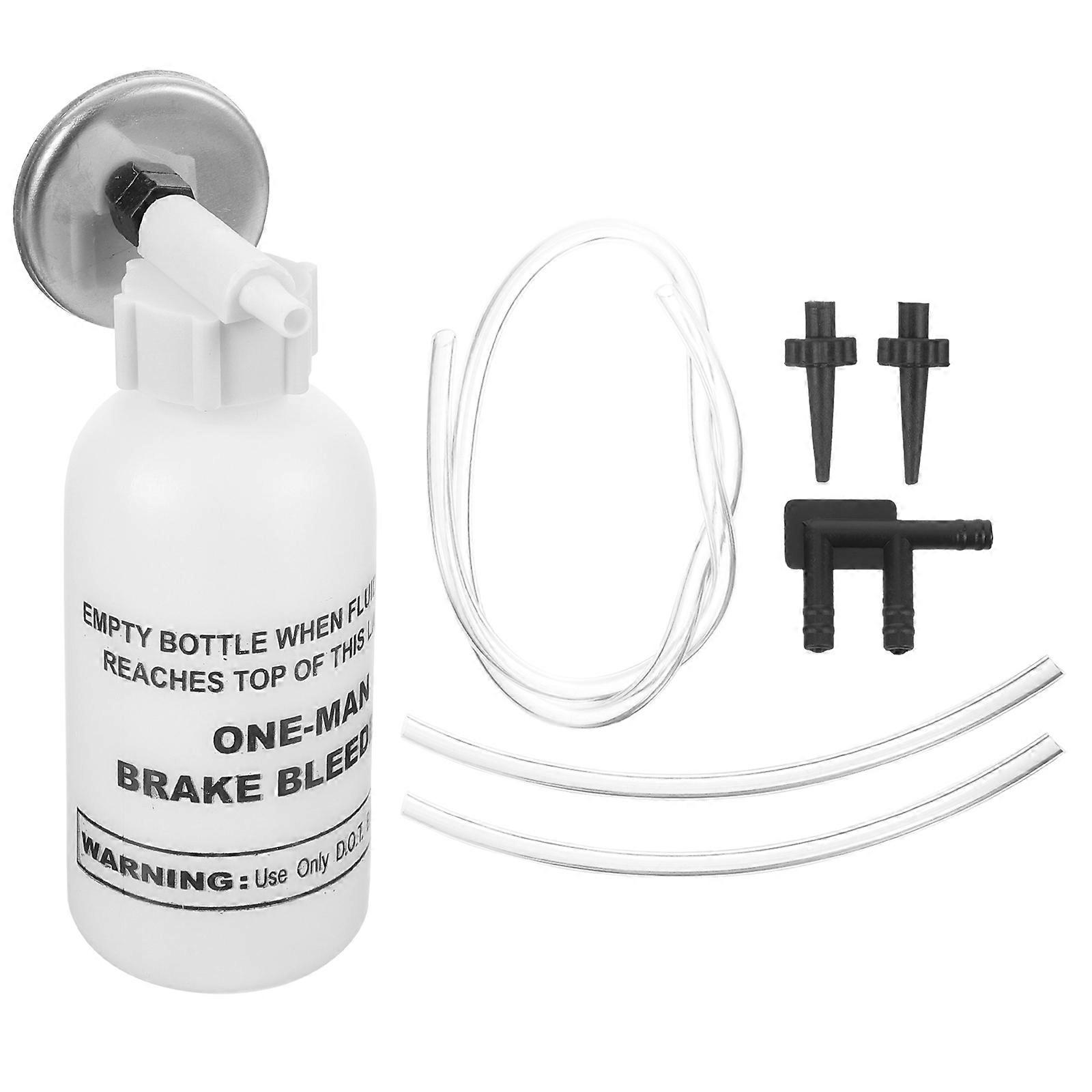 White Car Brake Bleeder Kit with Bottle and Tube for Efficient Brake System Maintenance