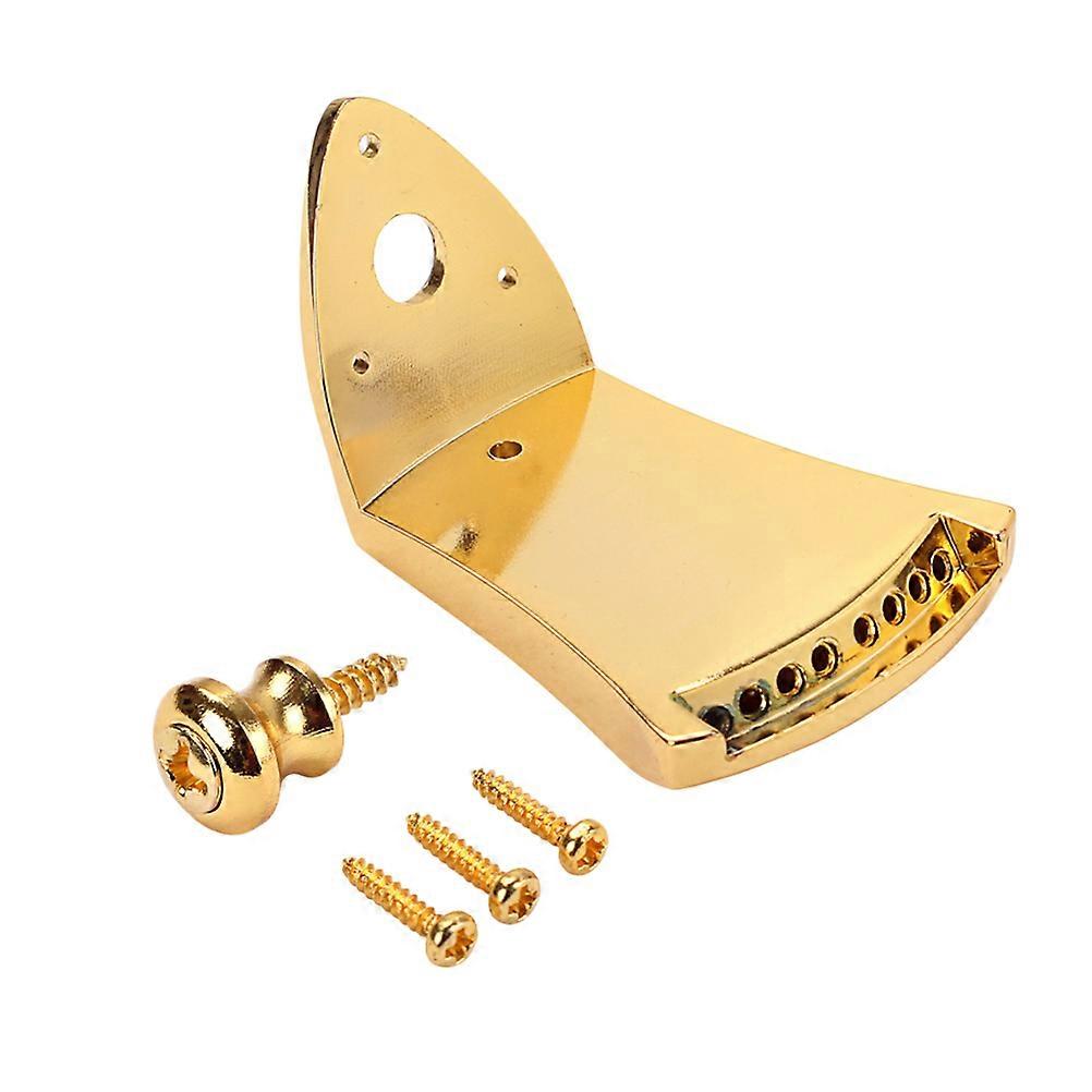 Instrument Decoration Mandolin Tailpiece Triangle Parts for 8 String Arched Mandolin with Screws Golden 9.6 x 4.45 x 0.88 Cm 1 Set