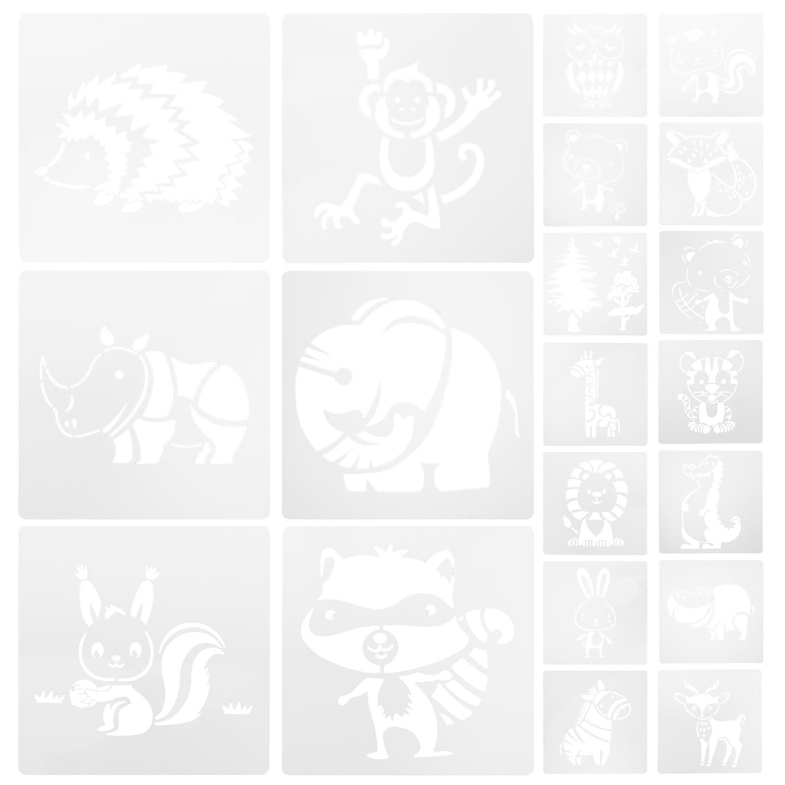 Plastic Painting Stencil For Kids Crafting Stencils Reusable Durable Hands On Ability Enhancement 20Pcs